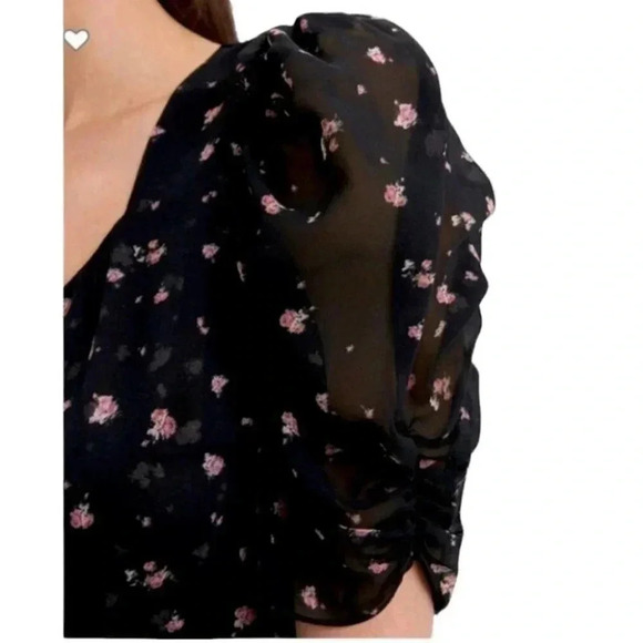 NWT LoveShackFancy Cora Floral Black 100% Silk Mini Dress Size: XS - Picture 7 of 15